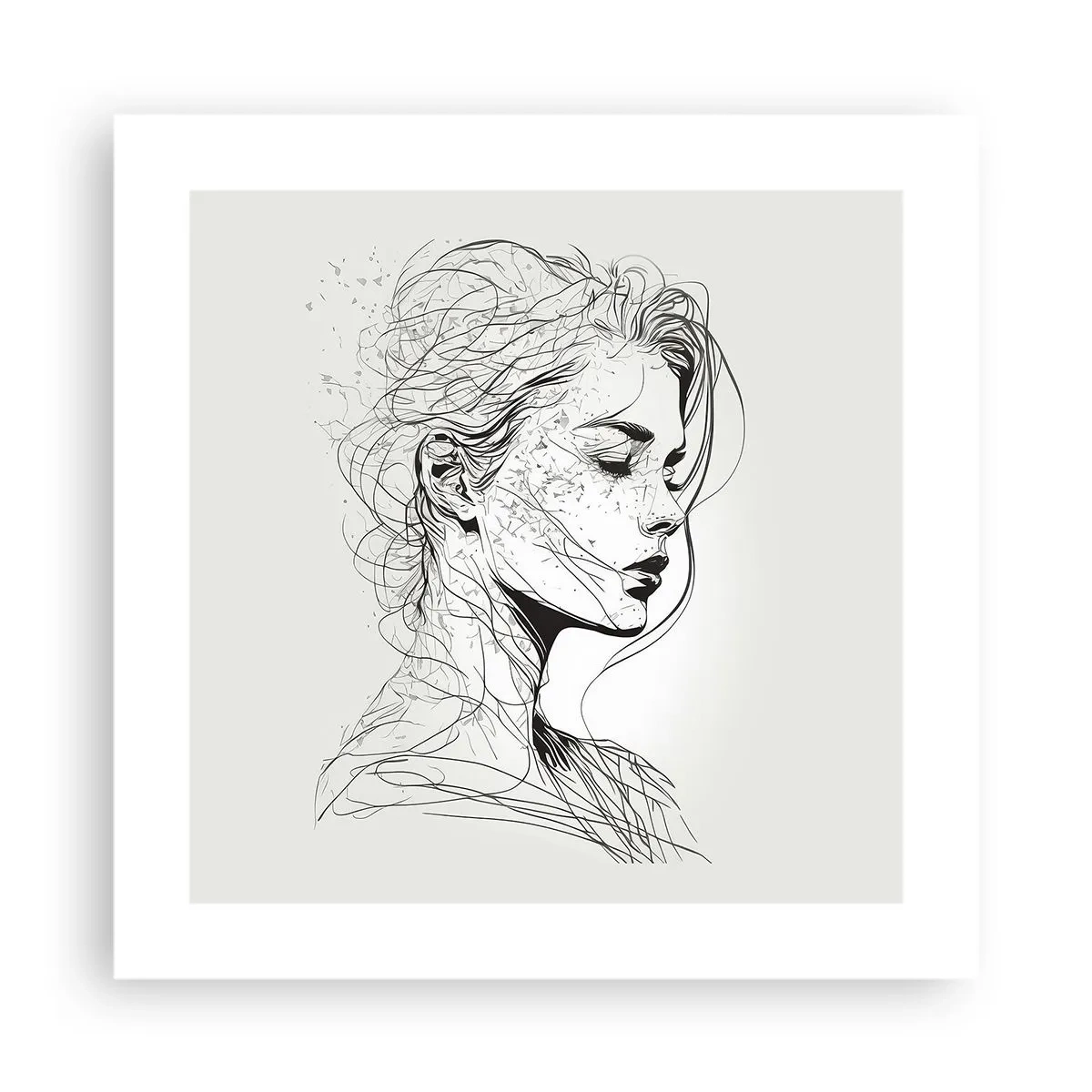 Plakát - Portrét v zamyšlení - 40x40 cm