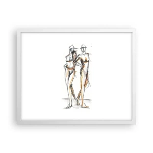 Plakát v bílém rámu - Studie šarmu - 50x40 cm