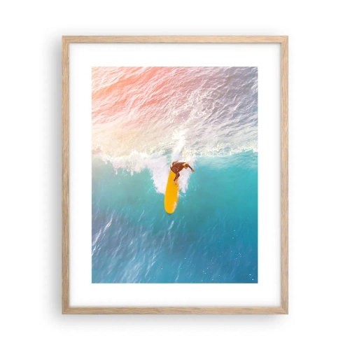 Plakát v rámu světlý dub - Oceanický jezdec - 40x50 cm