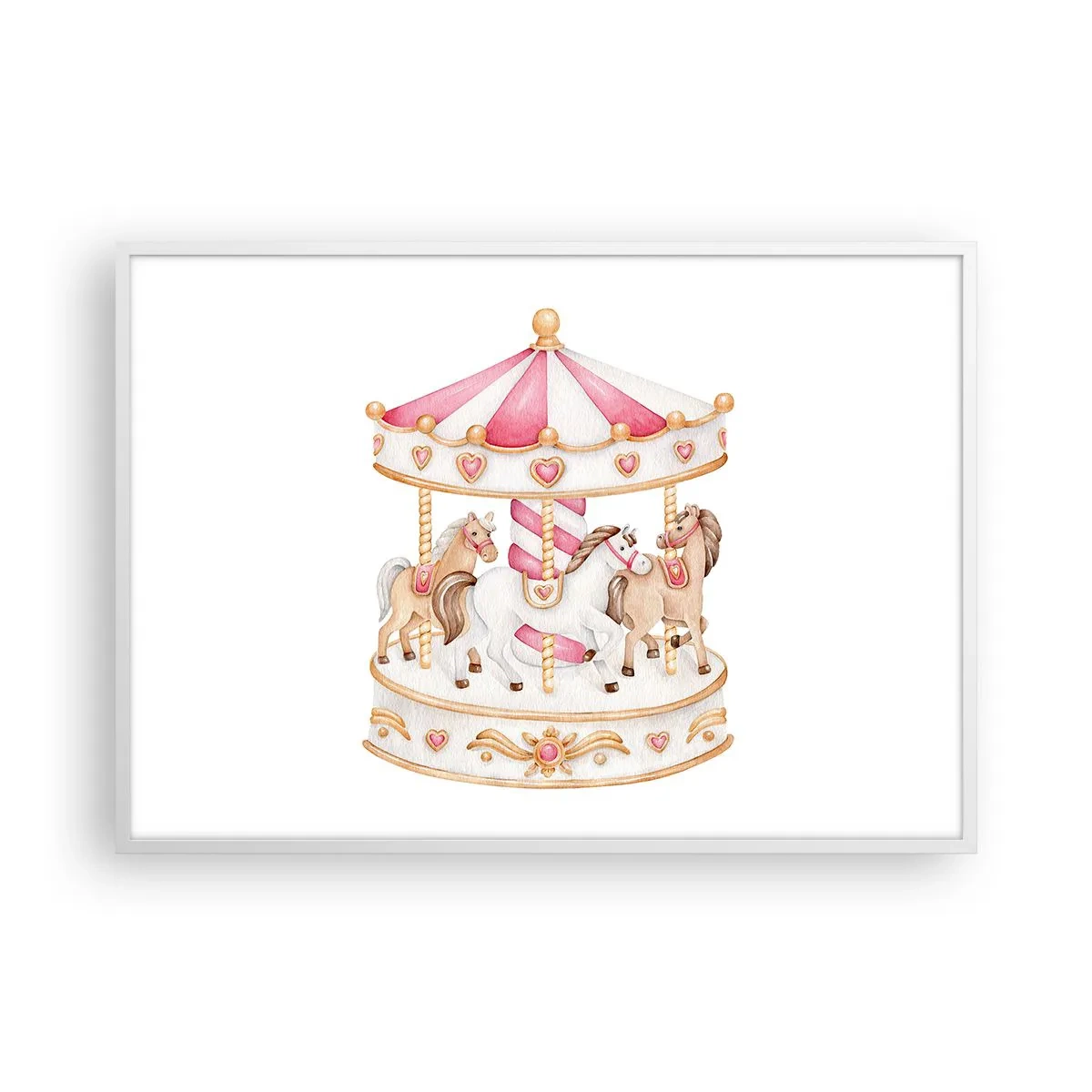 Plakát v bílém rámu - Sladký svět dětství - 100x70 cm