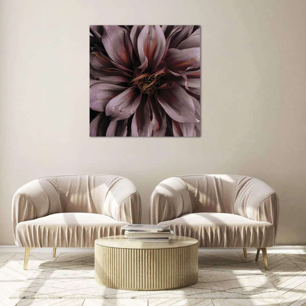 Obraz na skle - Květinové srdce - 70x70 cm