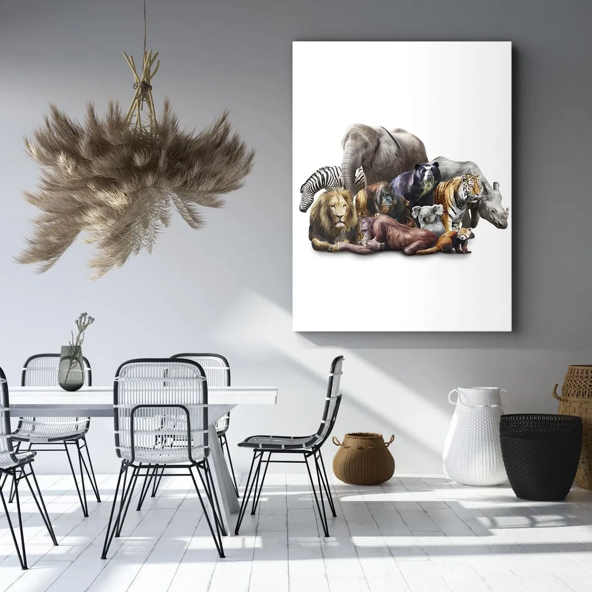 Obraz na plátně - Africká rodinná fotografie - 45x80 cm