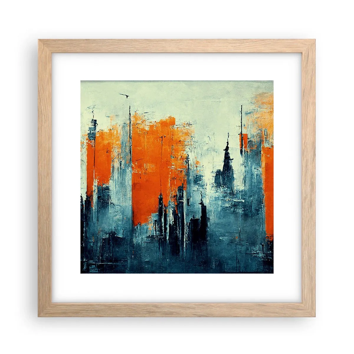 Plakát v rámu světlý dub - Moderní krajina - 30x30 cm