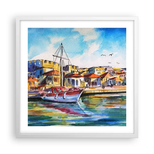 Plakát v bílém rámu - Duhové odpoledne - 50x50 cm