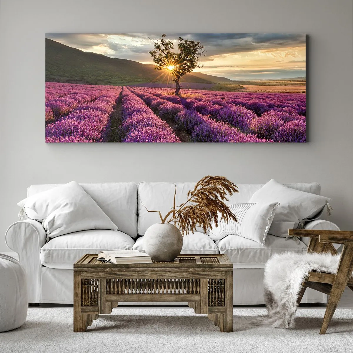 Obraz na plátně - Aroma v barvě lila - 100x40 cm