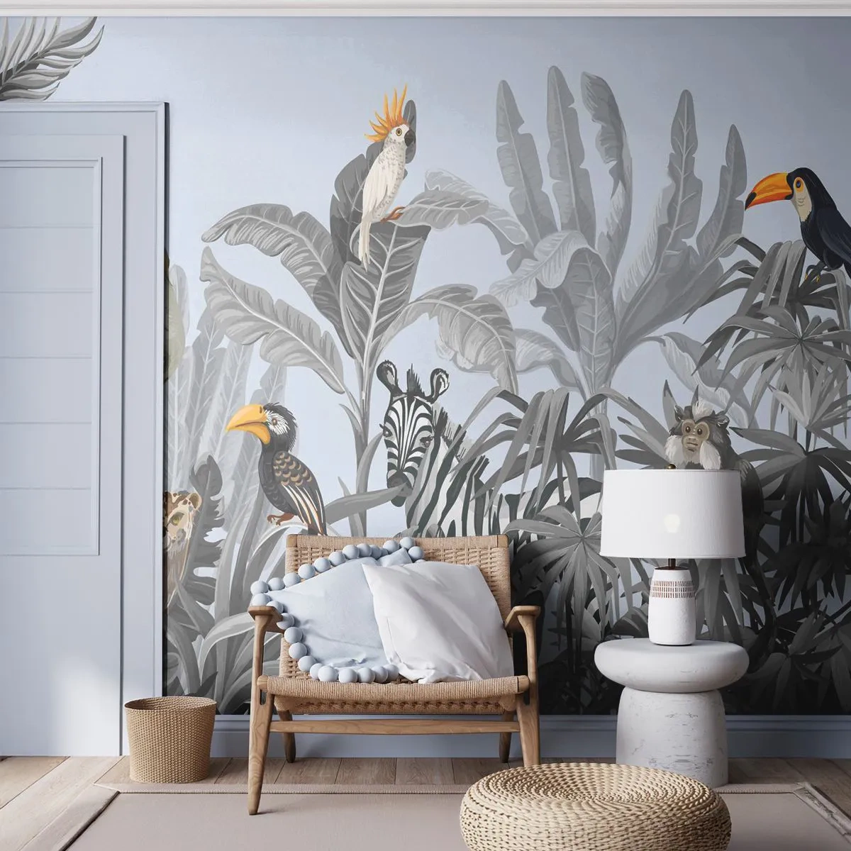 Fototapeta Premium Canvas - Africká pohádka - Abstrakce, Džungle, Zvířata - 250x175 cm