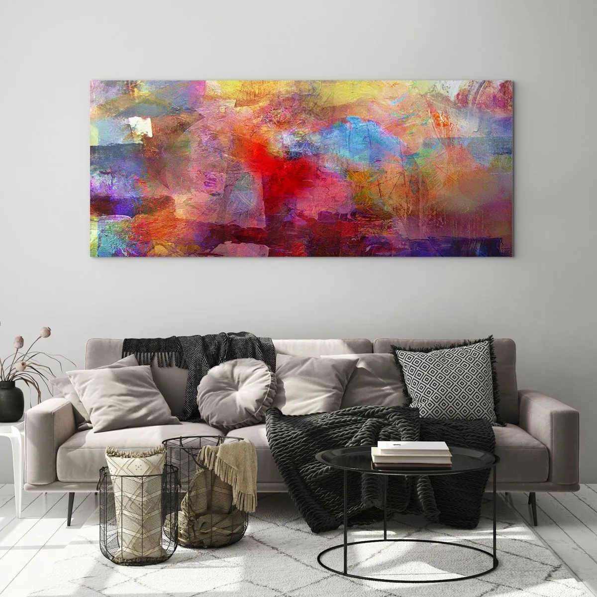 Obraz na skle - Podívat se doprostřed duhy - 90x30 cm