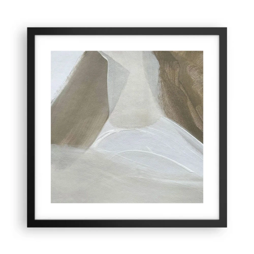 Plakát v černém rámu - Vlna bílé - 40x40 cm