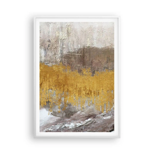 Plakát v bílém rámu - Zlatistý závan - 70x100 cm