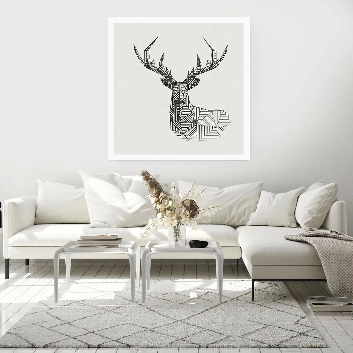 Plakát - Jelen v kubistickém stylu - 60x60 cm