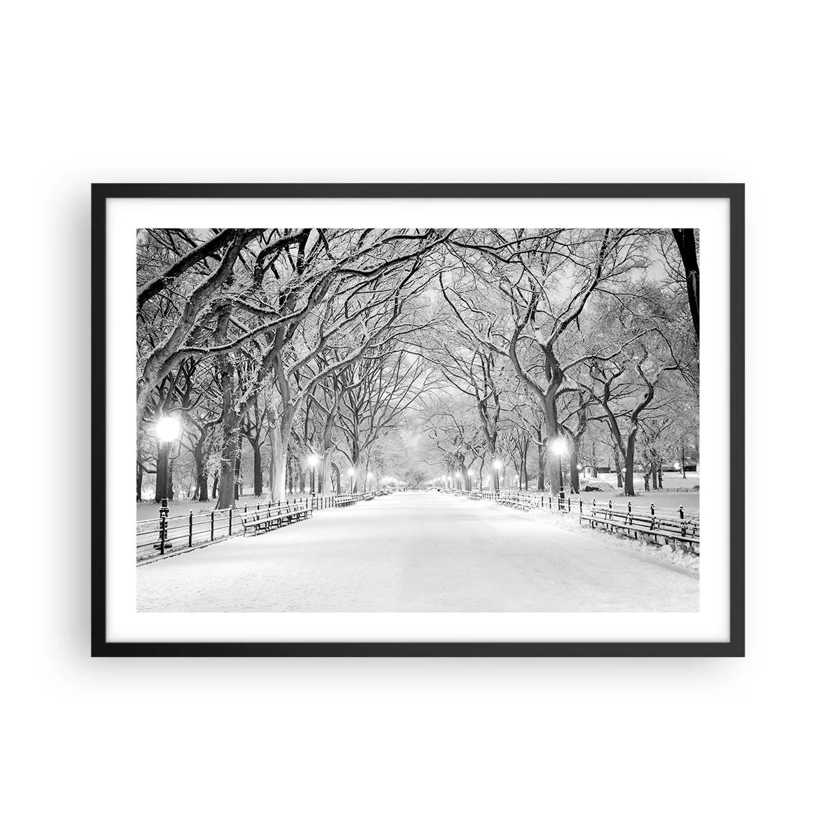 Plakát v černém rámu - Čtyři roční období – zima - 70x50 cm