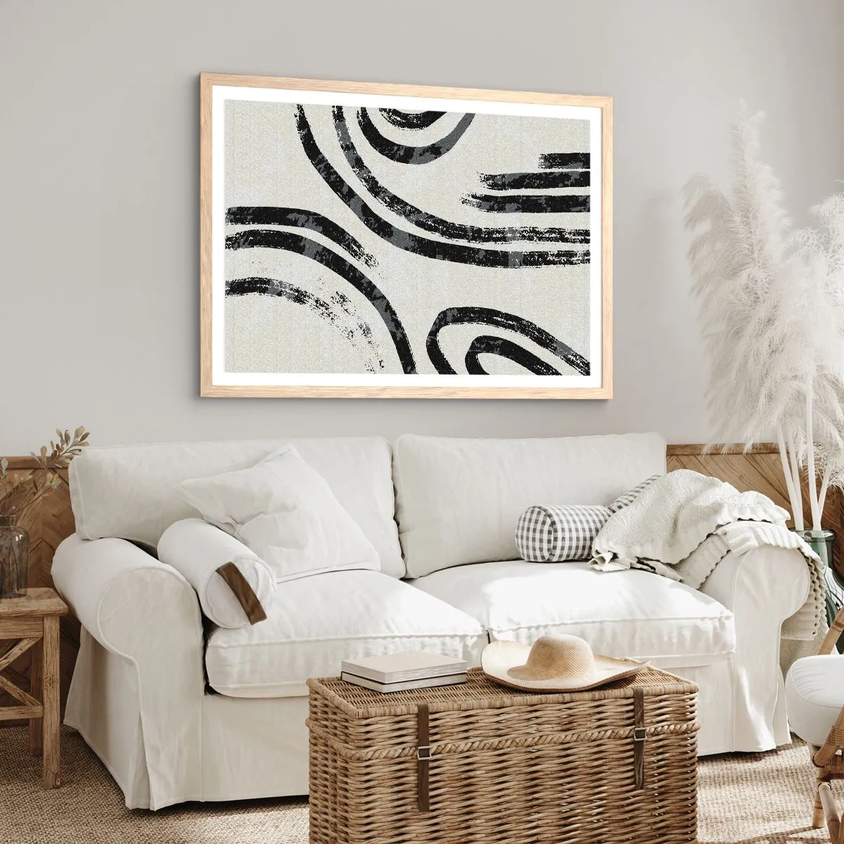 Plakát v rámu světlý dub - Napůl zastavený - 100x70 cm