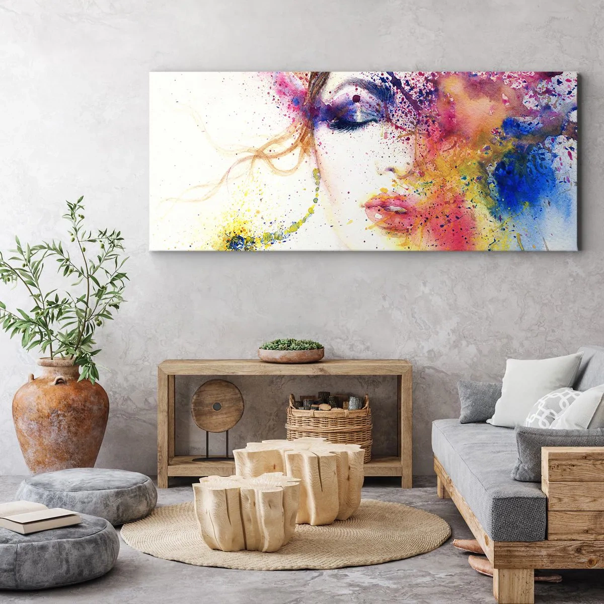 Obraz na plátně - Duhová závrať - 140x50 cm