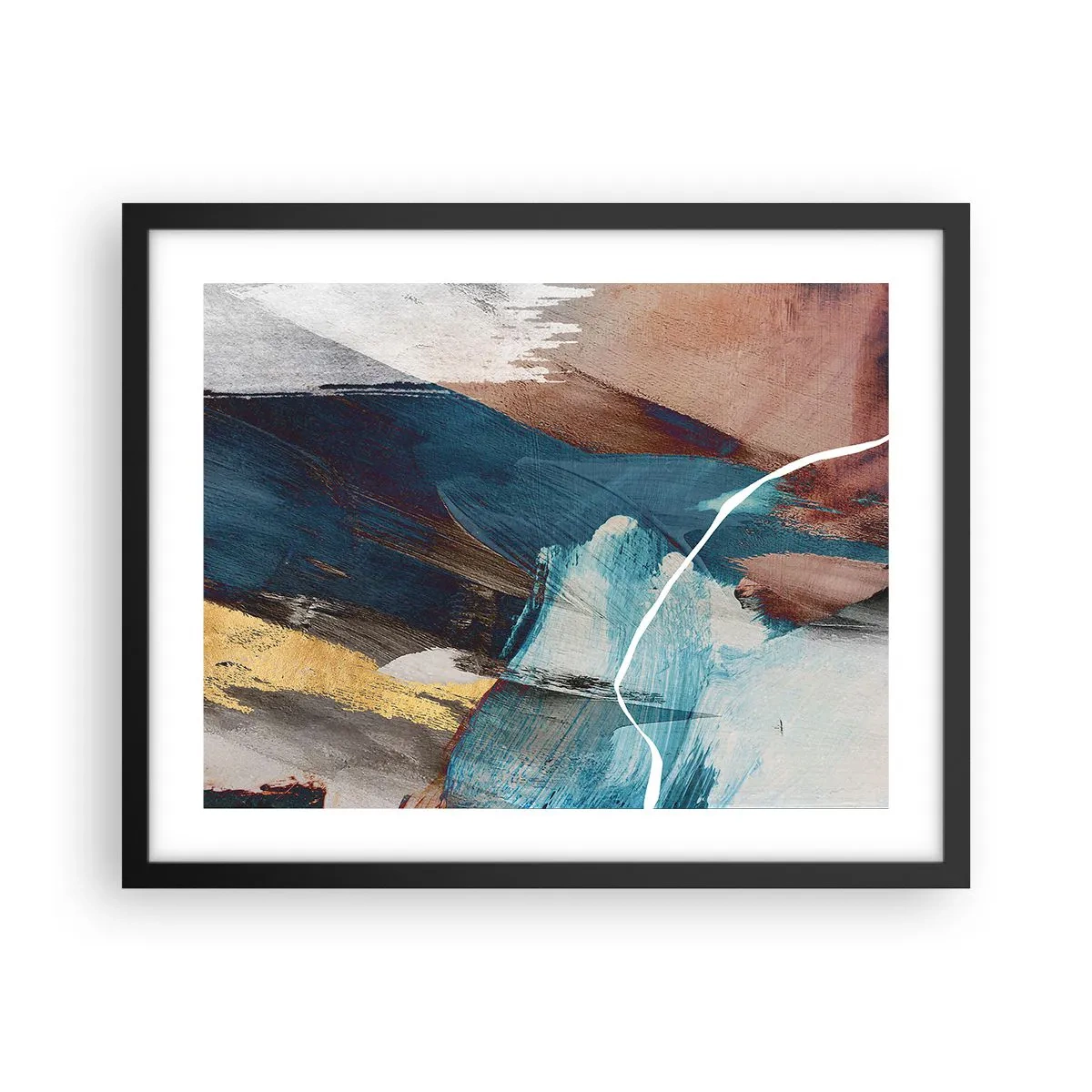 Plakát v černém rámu - Na plno a s energií - 50x40 cm