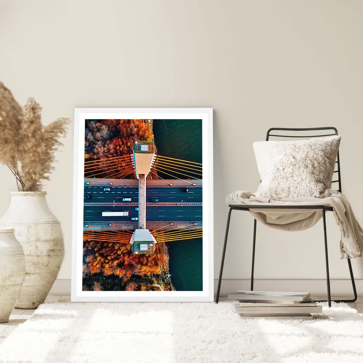 Plakát v bílém rámu - Za vodami, za lesy - 50x70 cm