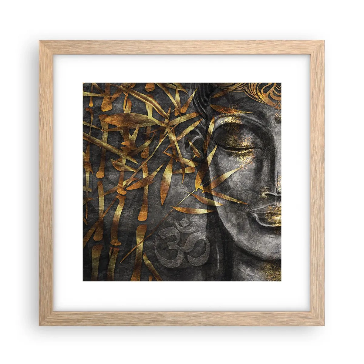 Plakát v rámu světlý dub - Pociťte klid - 30x30 cm