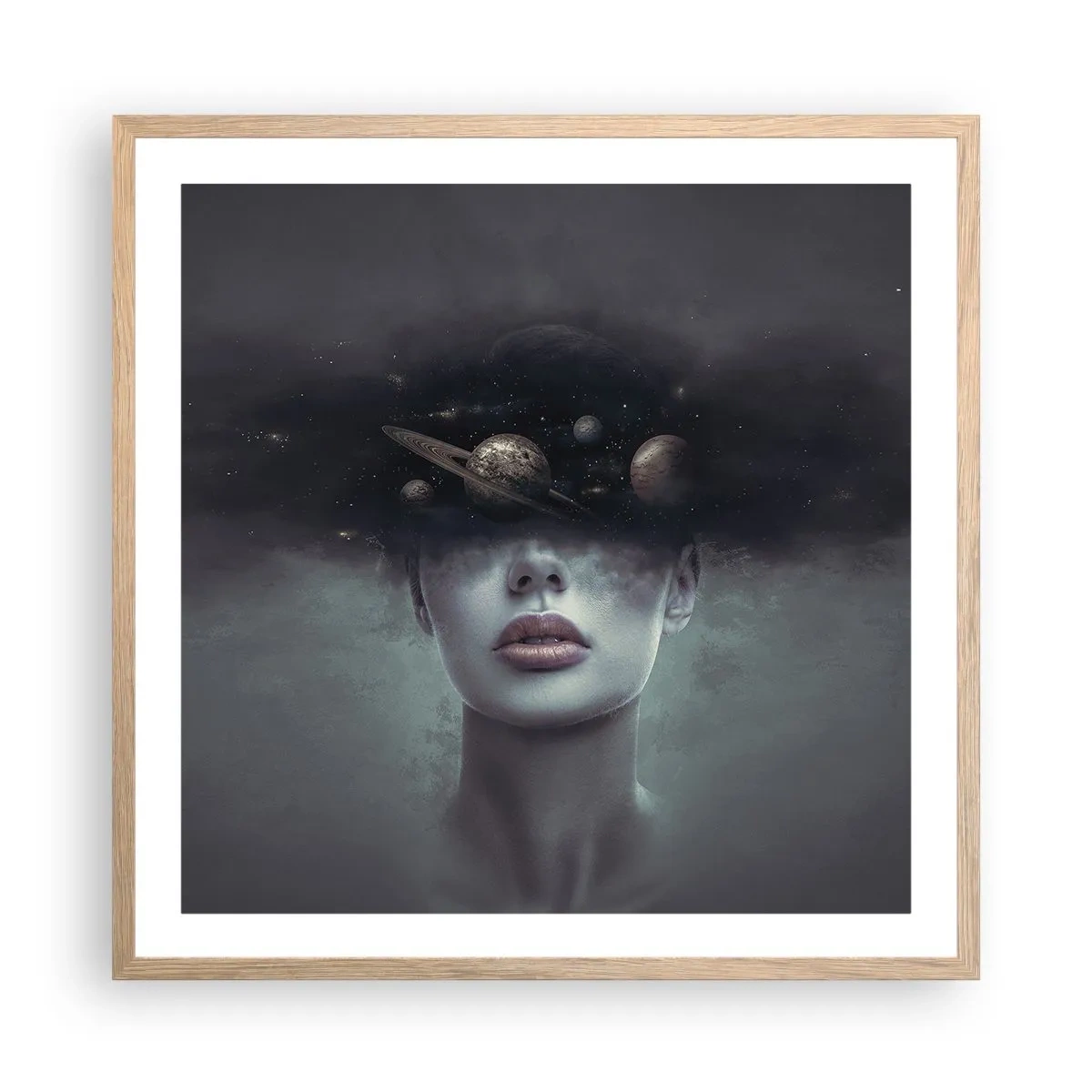 Plakát v rámu světlý dub - A planety… - 60x60 cm