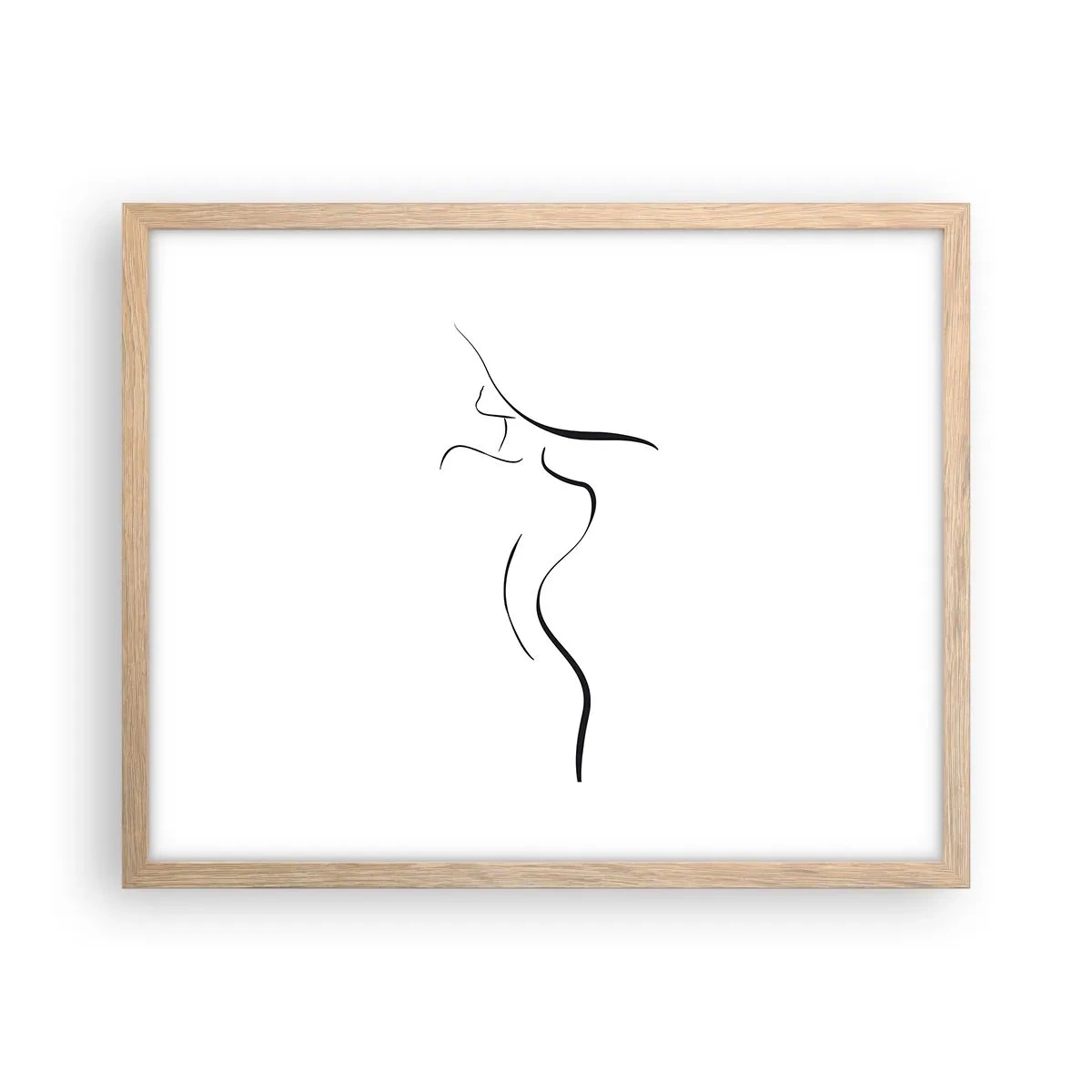 Plakát v rámu světlý dub - Nepolapitelná jako vlna - 50x40 cm