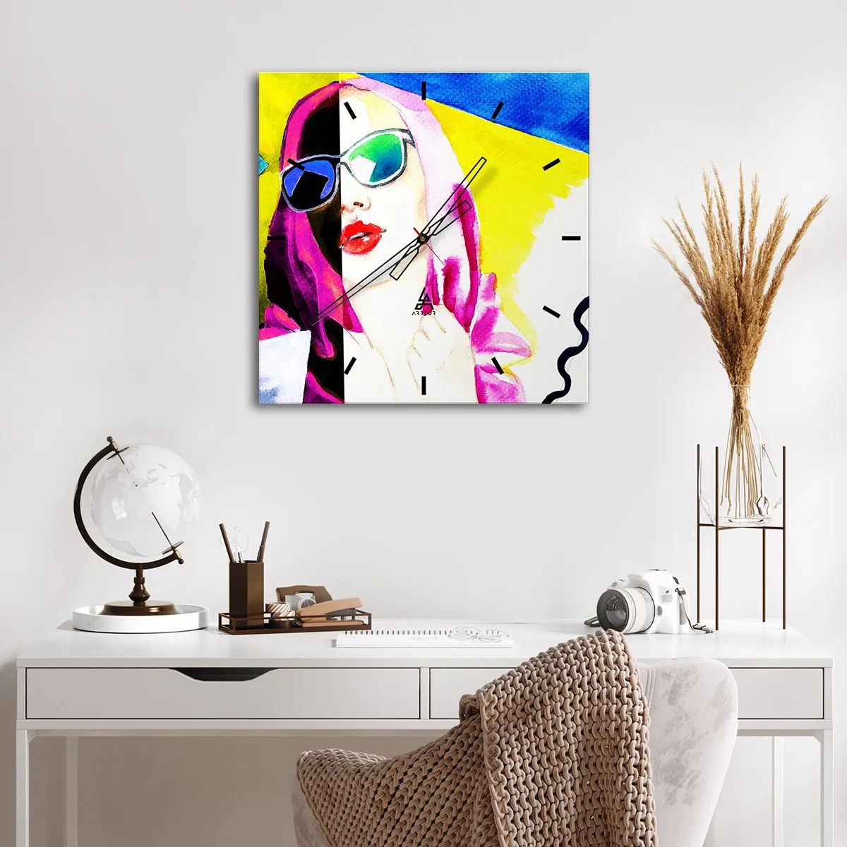 Nástěnné hodiny - Nejsem bílá a nejsem černá - 40x40 cm