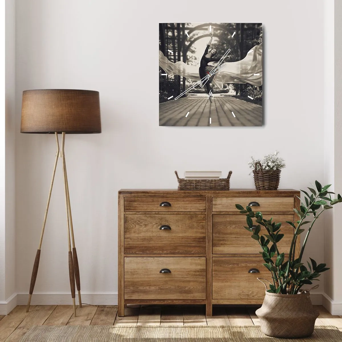 Nástěnné hodiny - Tanec ducha zahrady - 30x30 cm