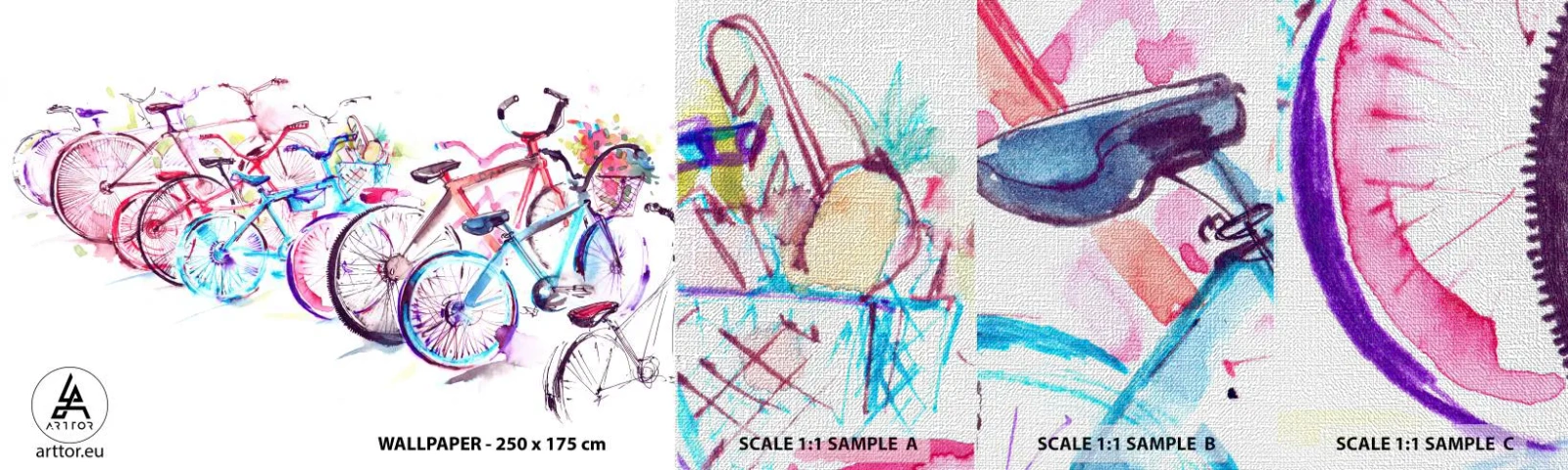 Vzor Fototapety Premium Canvas - Sjezd Antimoto klubu - Jízdní kolo, Abstrakce, Grafika - 100x30 cm