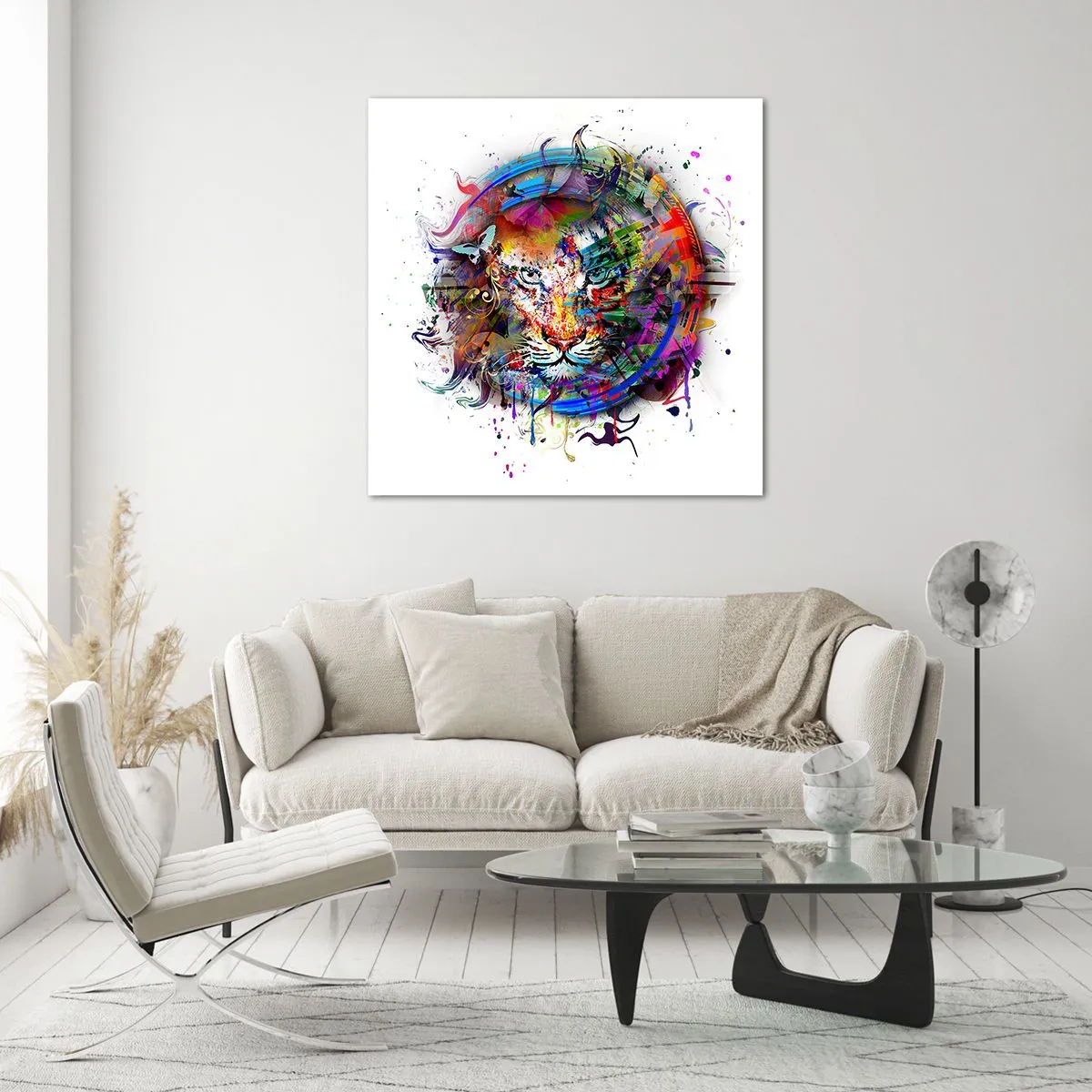 Obraz na skle - Skrývá se za duhovým závojem - 40x40 cm