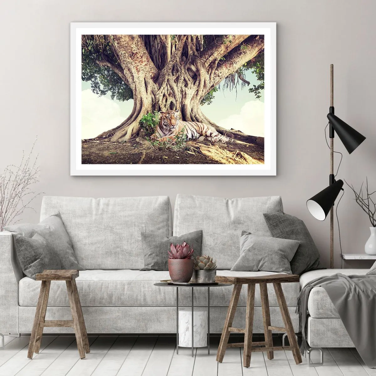 Plakát v bílém rámu - Pohled z knihy Mojžíšovy - 100x70 cm