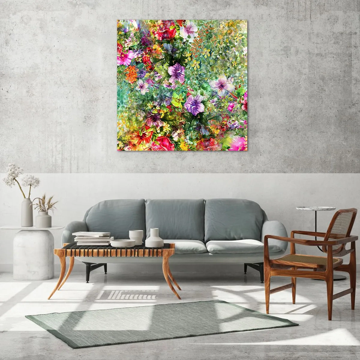 Obraz na skle - Do květů, k záhubě - 70x70 cm