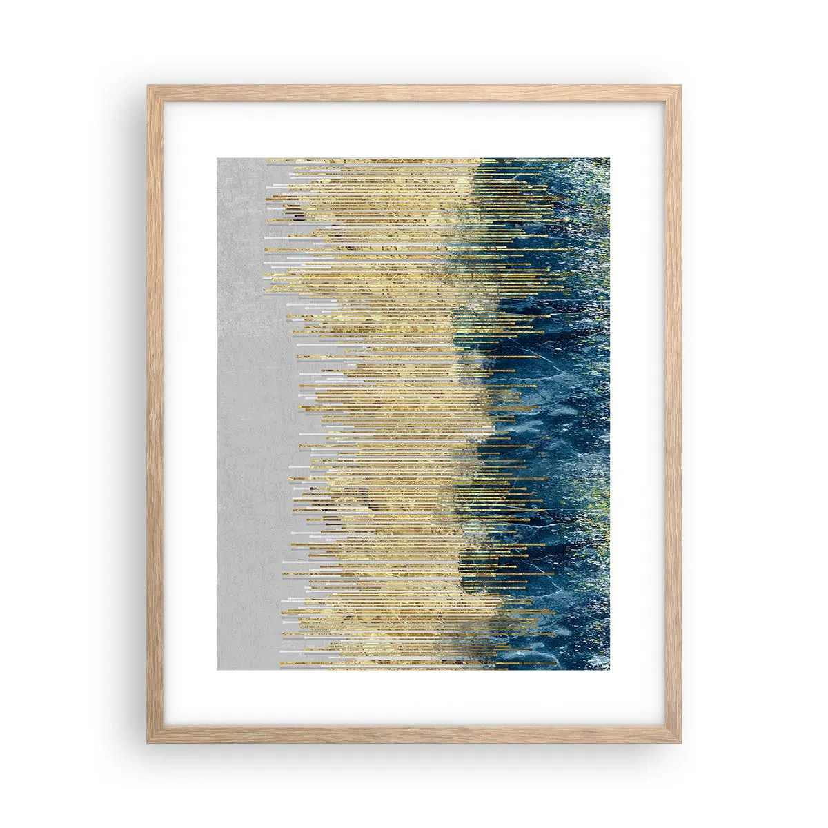 Plakát v rámu světlý dub - Zlacená hranice - 40x50 cm