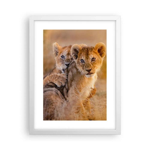 Plakát v bílém rámu - Nevyrušovat! Hrajme si - 30x40 cm