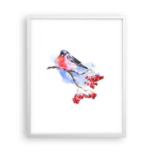 Plakát v bílém rámu - Barevná zima - 40x50 cm
