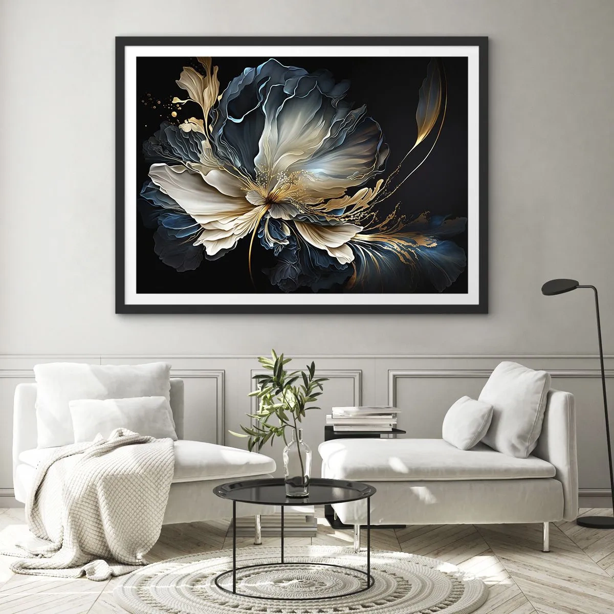 Plakát v černém rámu - Pohádkový květ kapradí - 70x50 cm