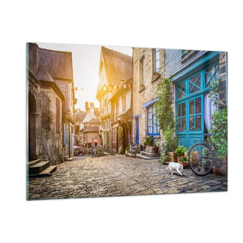 Obraz na skle - Bílý duch městečka - 120x80 cm