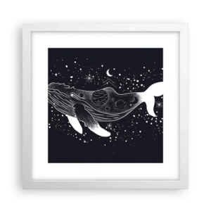 Plakát v bílém rámu - V oceánu vesmíru - 30x30 cm