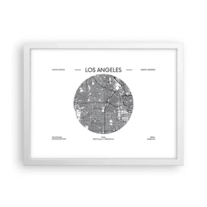 Plakát v bílém rámu - Anatomie Los Angeles - 40x30 cm