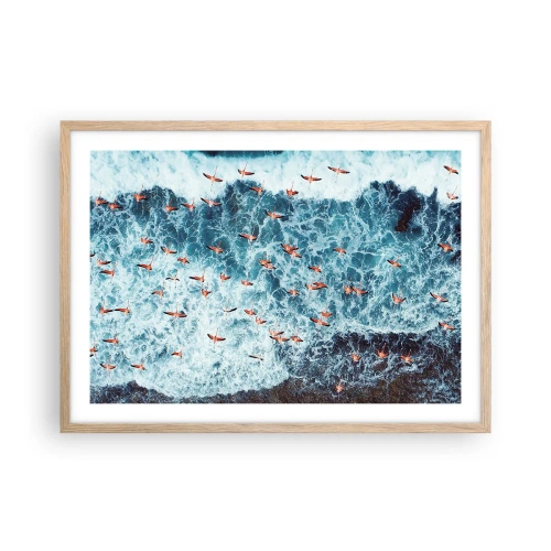 Plakát v rámu světlý dub - Přímořský průvod - 70x50 cm