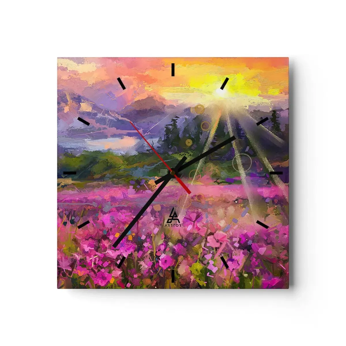 Nástěnné hodiny - V údolí v péči slunce - 30x30 cm