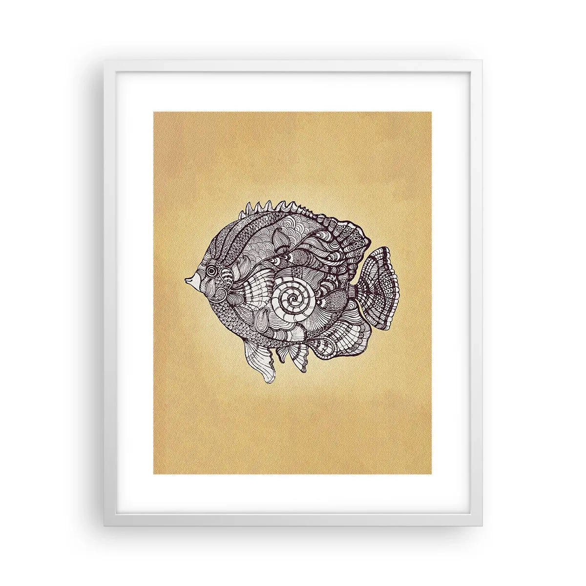 Plakát v bílém rámu - Z oceánu ornamentů - 40x50 cm