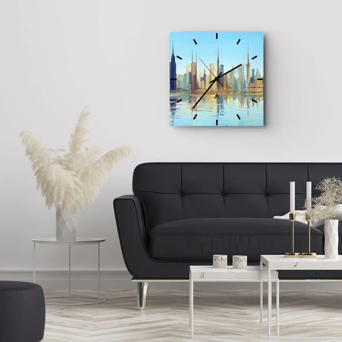 Nástěnné hodiny - Prosluněná metropole - 40x40 cm