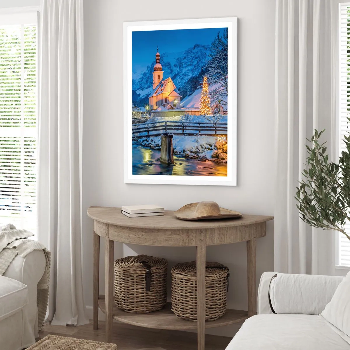 Plakát v bílém rámu - Duch Vánoc - 40x50 cm