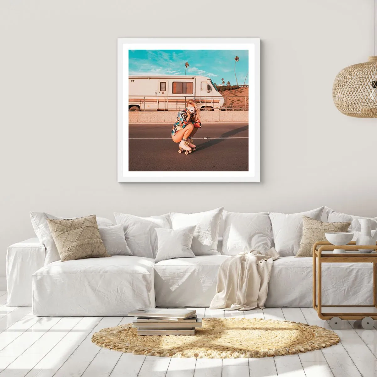 Plakát v bílém rámu - Usmějte se! - 30x30 cm