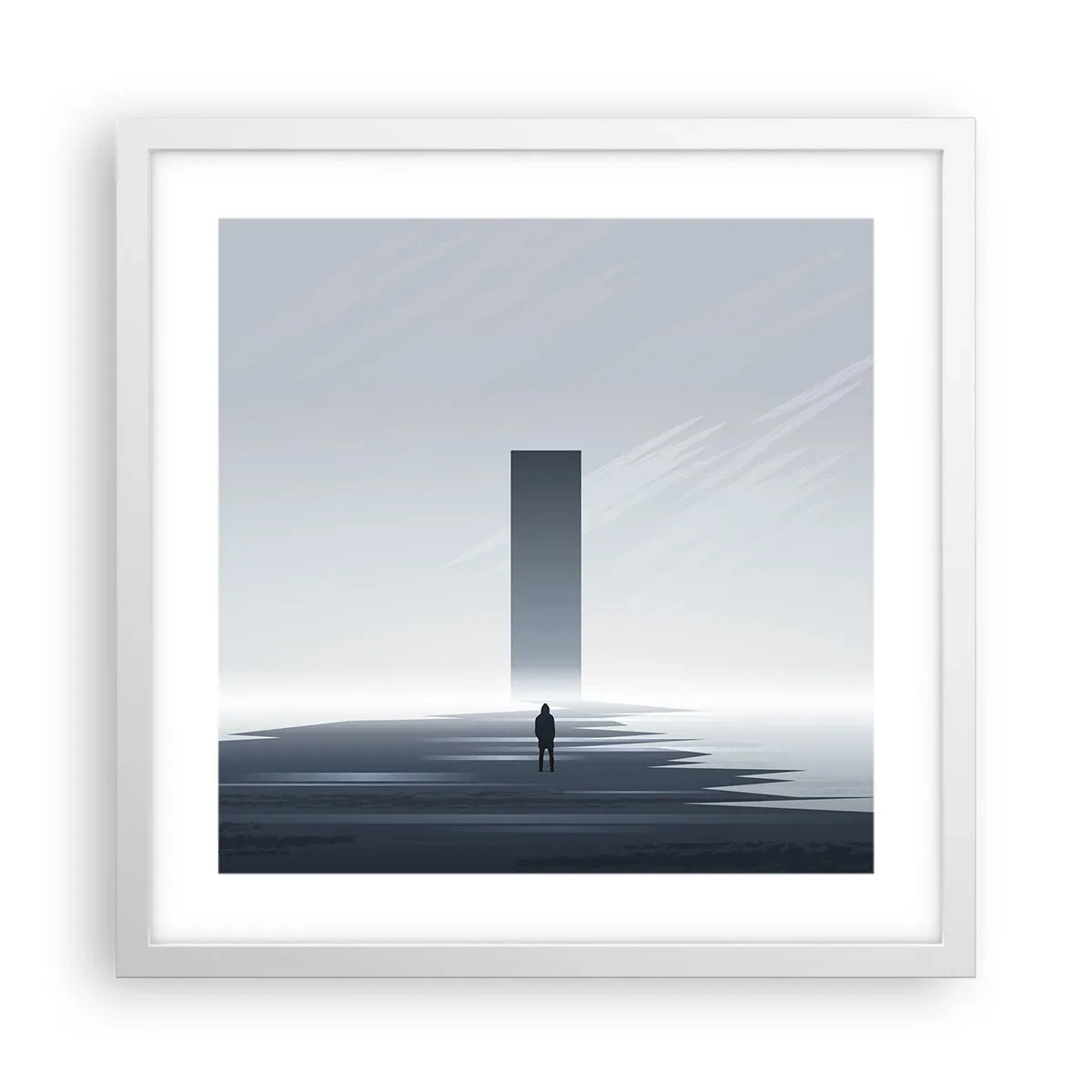 Plakát v bílém rámu - Příležitost nebo hrozba? - 40x40 cm
