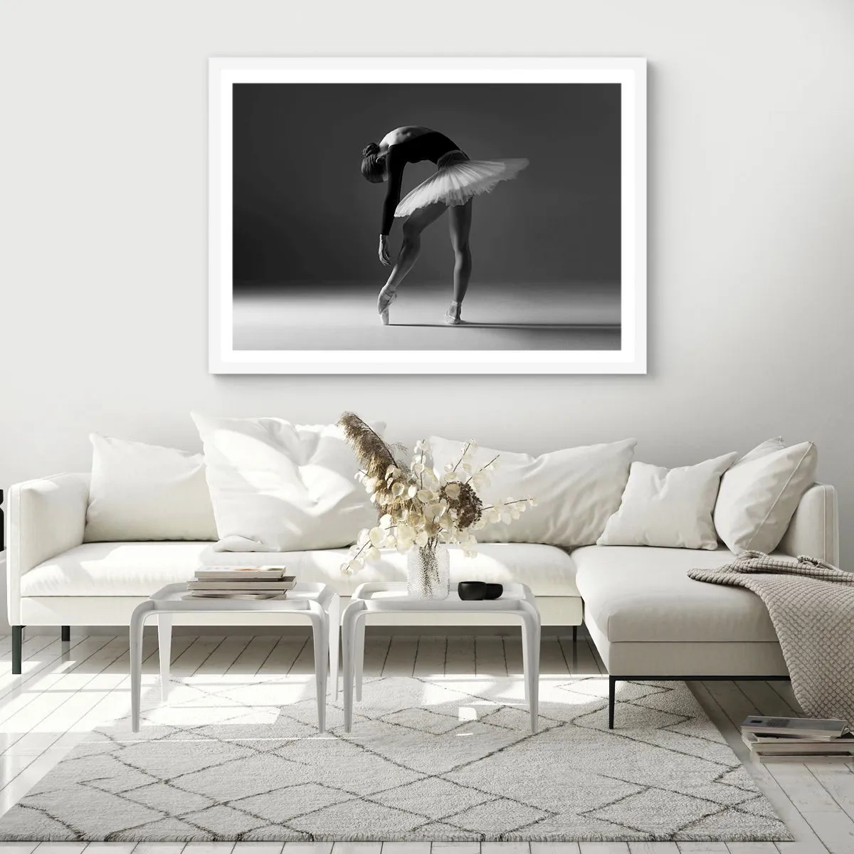 Plakát v bílém rámu - Bella ballerina - 40x30 cm