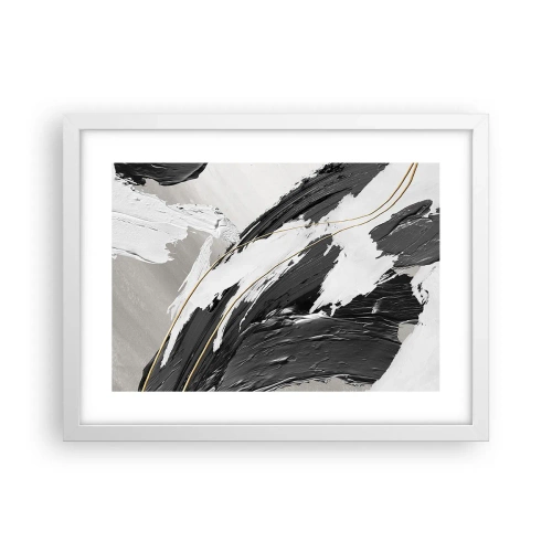 Plakát v bílém rámu - Velkorysá abstrakce - 40x30 cm