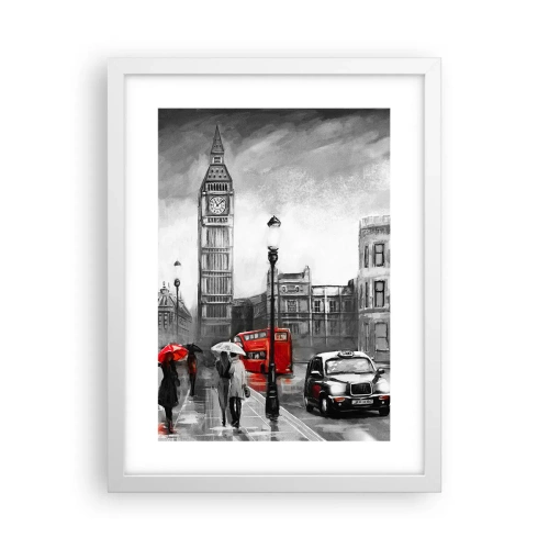 Plakát v bílém rámu - Vůbec ne šedé město - 30x40 cm