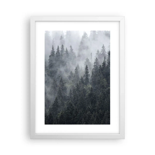 Plakát v bílém rámu - Lesní svítání - 30x40 cm