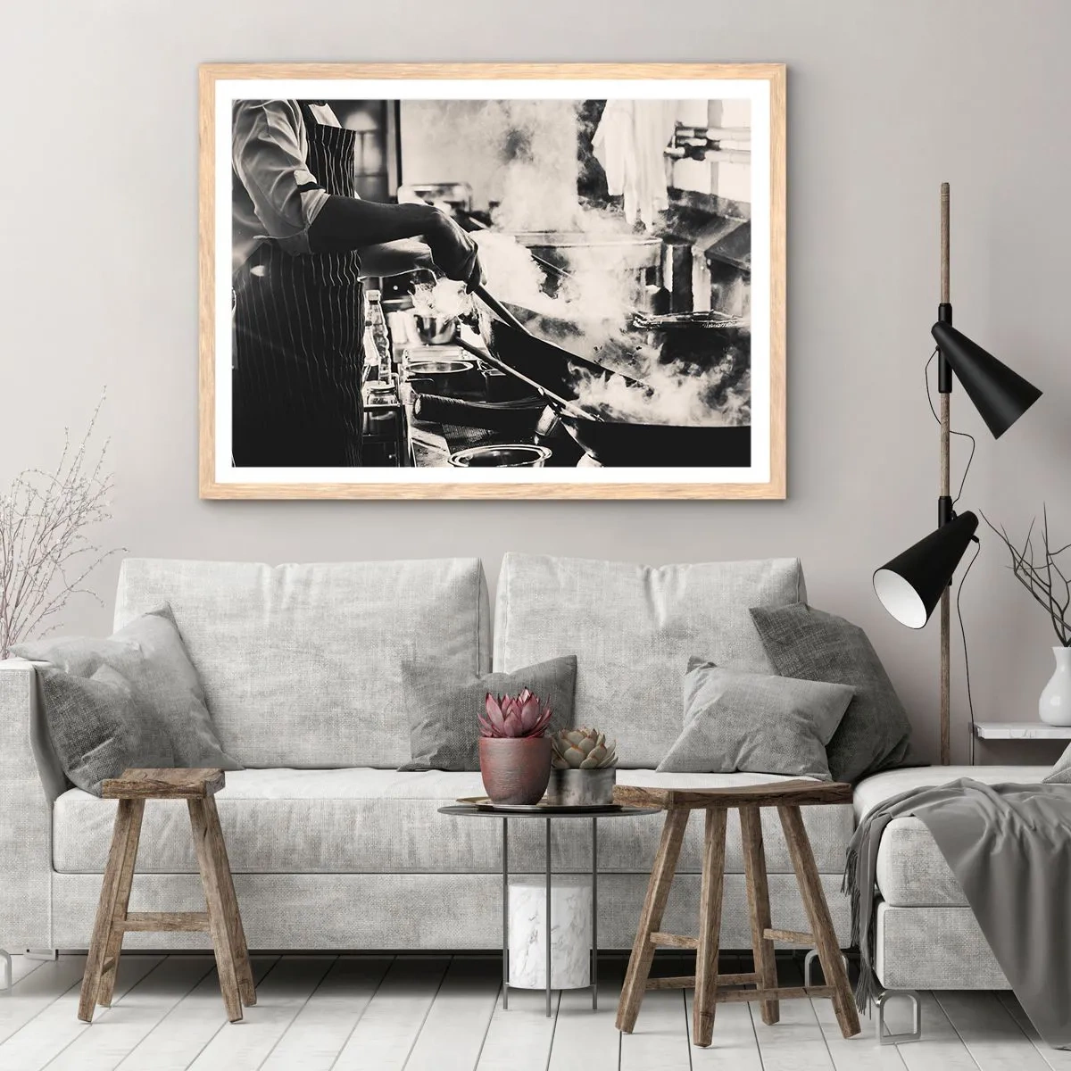 Plakát v rámu světlý dub - Alchymie chutí - 100x70 cm