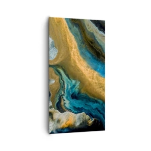 Obraz na plátně - Modrá – žlutá – vzájemné vlivy - 65x120 cm