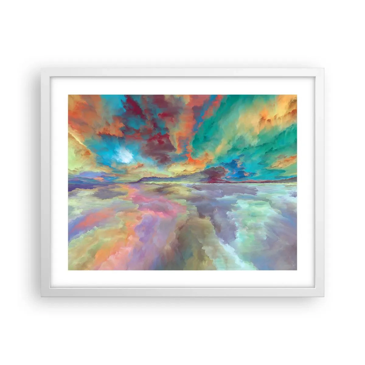 Plakát v bílém rámu - Dvě nebe - 50x40 cm