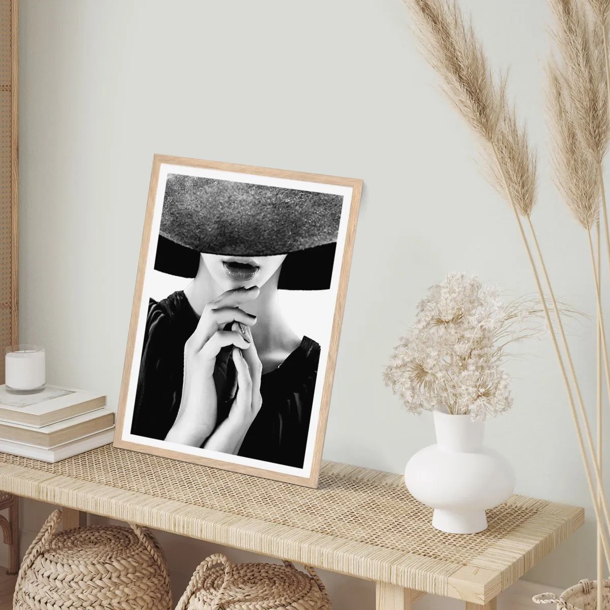 Plakát v rámu světlý dub - Ukrytá krása - 40x50 cm